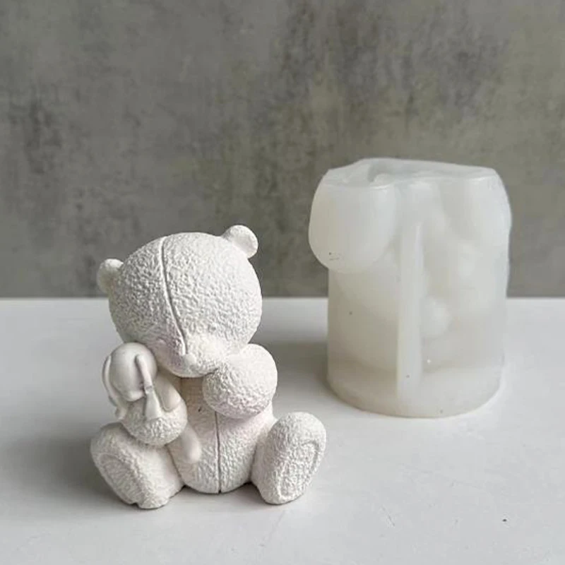 Soap Making Equipment For Beginners - Woven Bear Candle Silicone Mold 3D