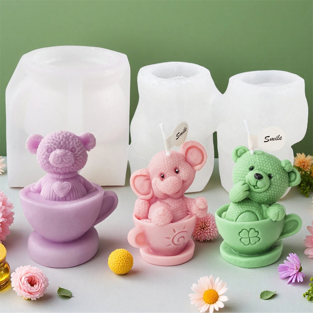 Teddy Bear in Cup Silicone Mol - đánh giá và giá Soap Making Jug