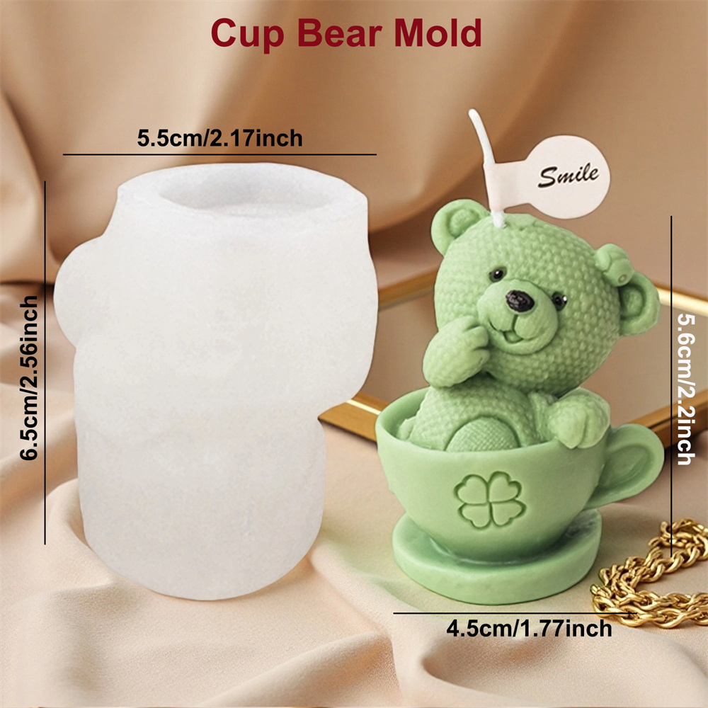Teddy Bear in Cup Silicone Mol - đánh giá và giá Soap Making Jug