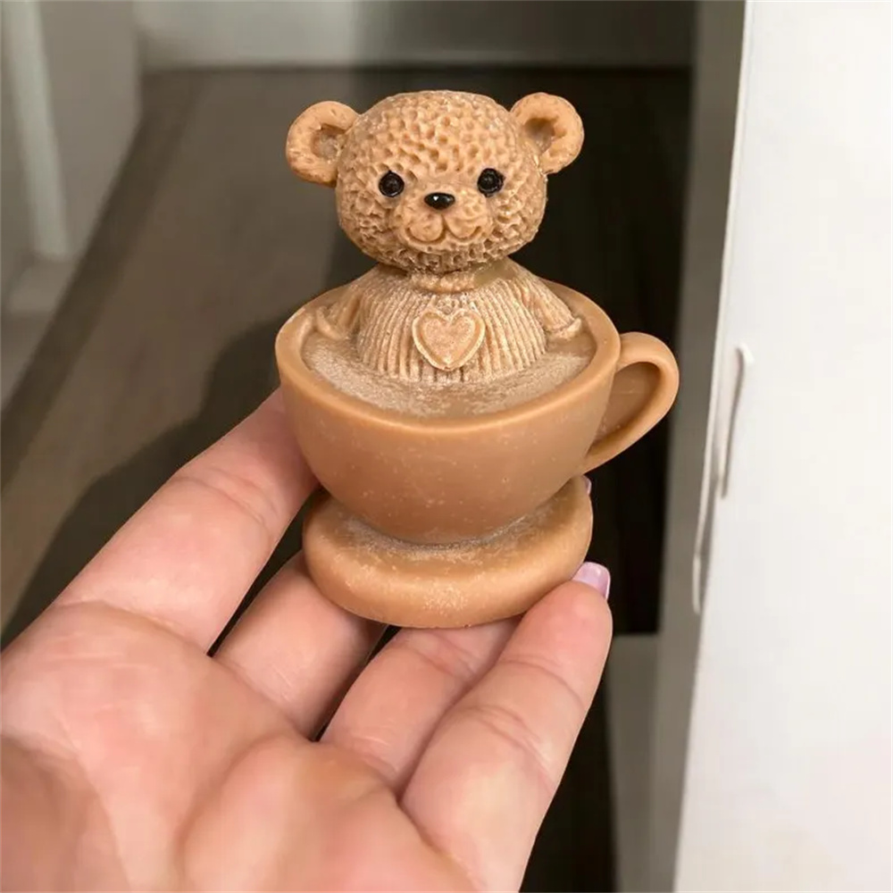 Teddy Bear in Cup Silicone Mol - đánh giá và giá Soap Making Jug