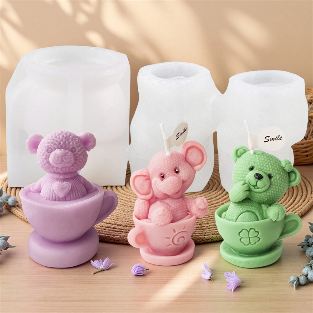 Teddy Bear in Cup Silicone Mol - đánh giá và giá Soap Making Jug